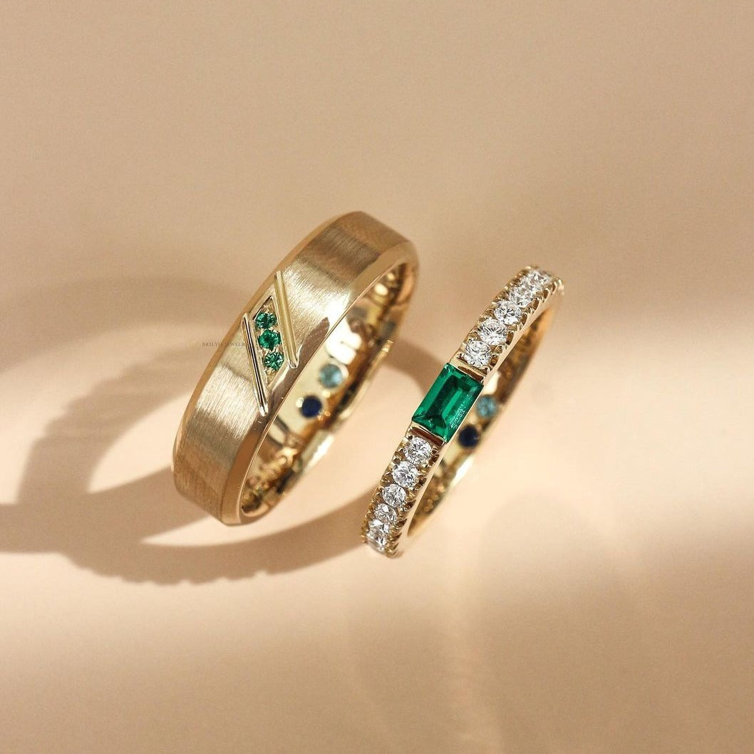 Custom Emerald Wedding Rings | Brilyo Jewelry