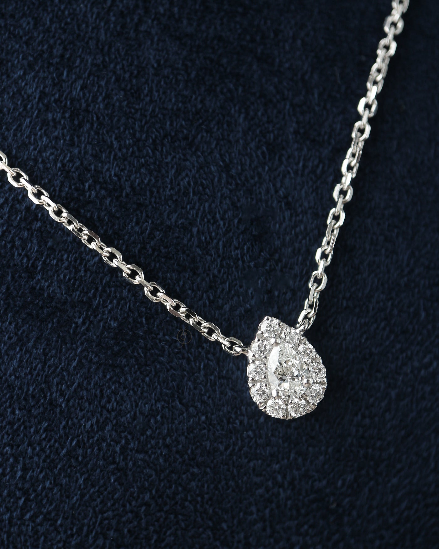 Pear Necklace with Halo