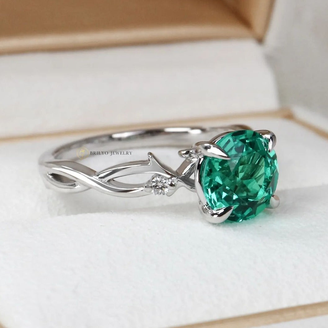 Rose Thorn Emerald Ring