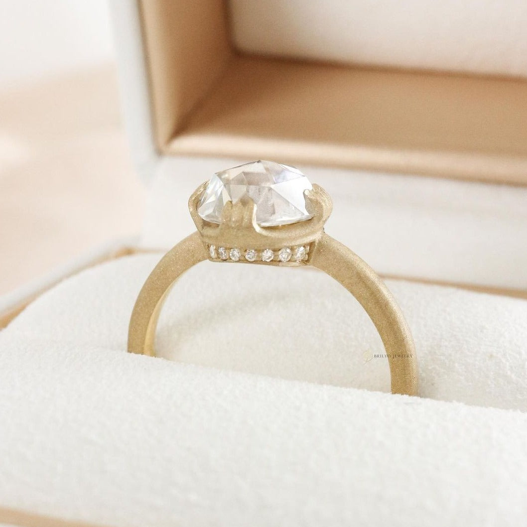 Custom Rose Cut in Brushed Finish Band