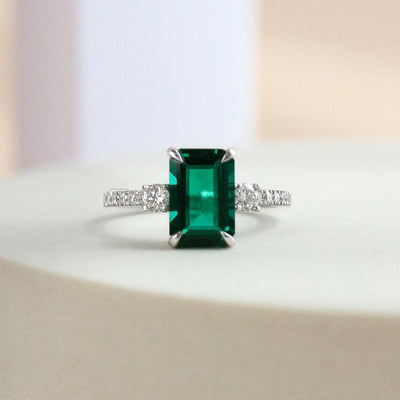 Custom Emerald Engagement Ring