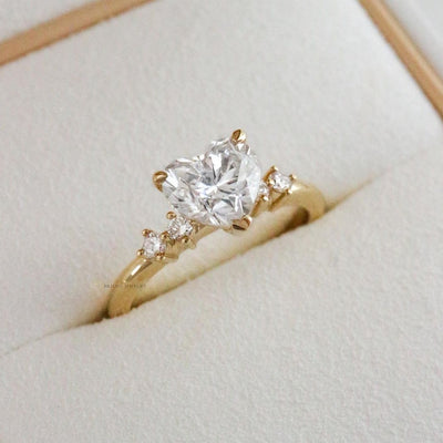 Heart Cut with Diamond Side Stones