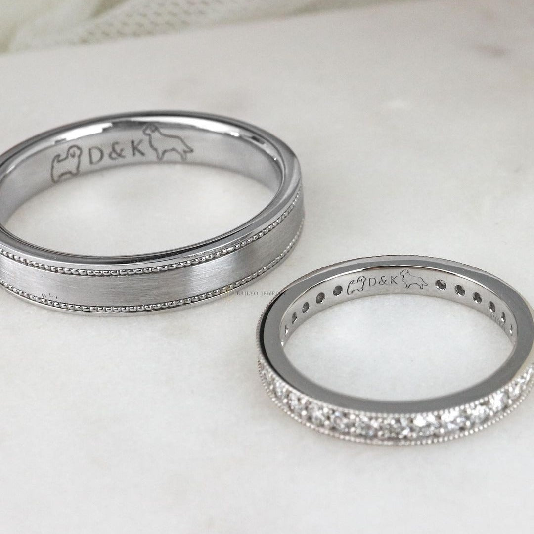Custom Thomas Eternity and Women's Wedding Ring