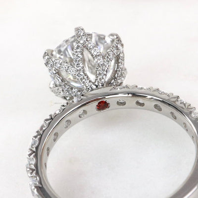 Custom Pavé Underside and Ruby Inlay