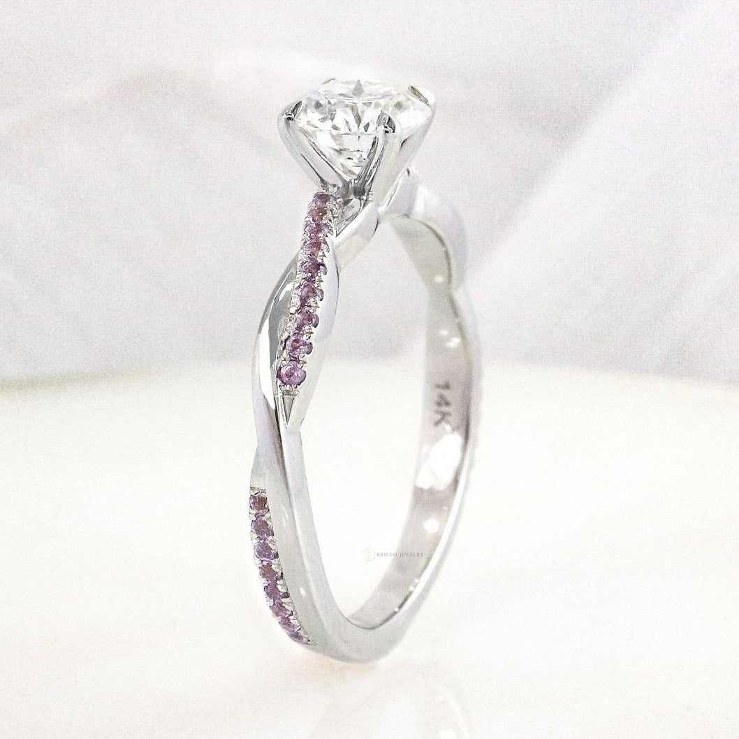 Ava with Amethyst Side Stones