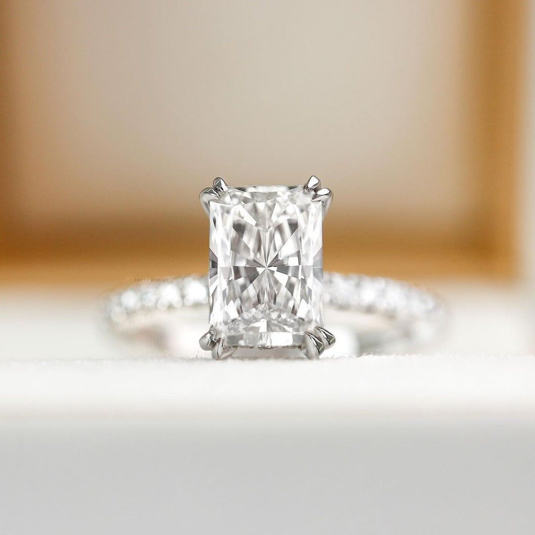 Radiant Cut Diamond with Double Claw Prongs