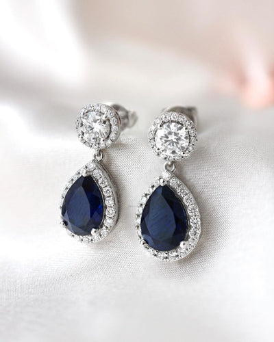 Sapphire with Diamond Halo Set