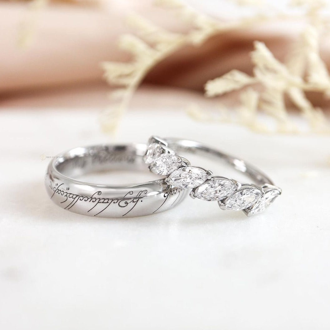Wedding Rings with a Lord of the Rings Engraving
