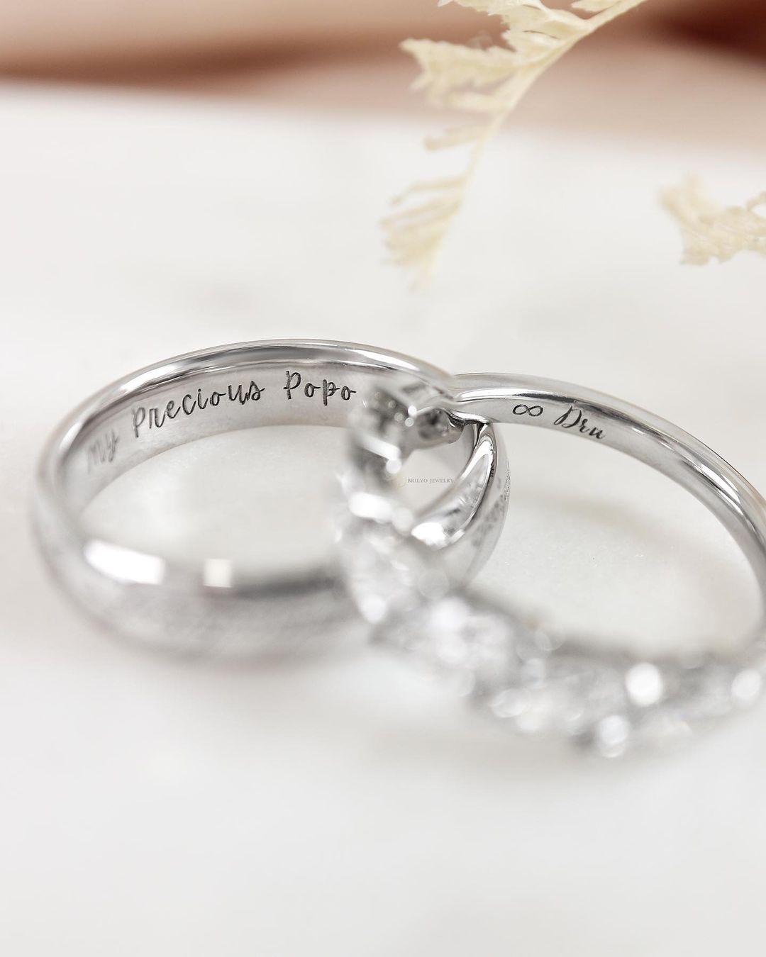Wedding Rings with a Lord of the Rings Engraving | Brilyo Jewelry