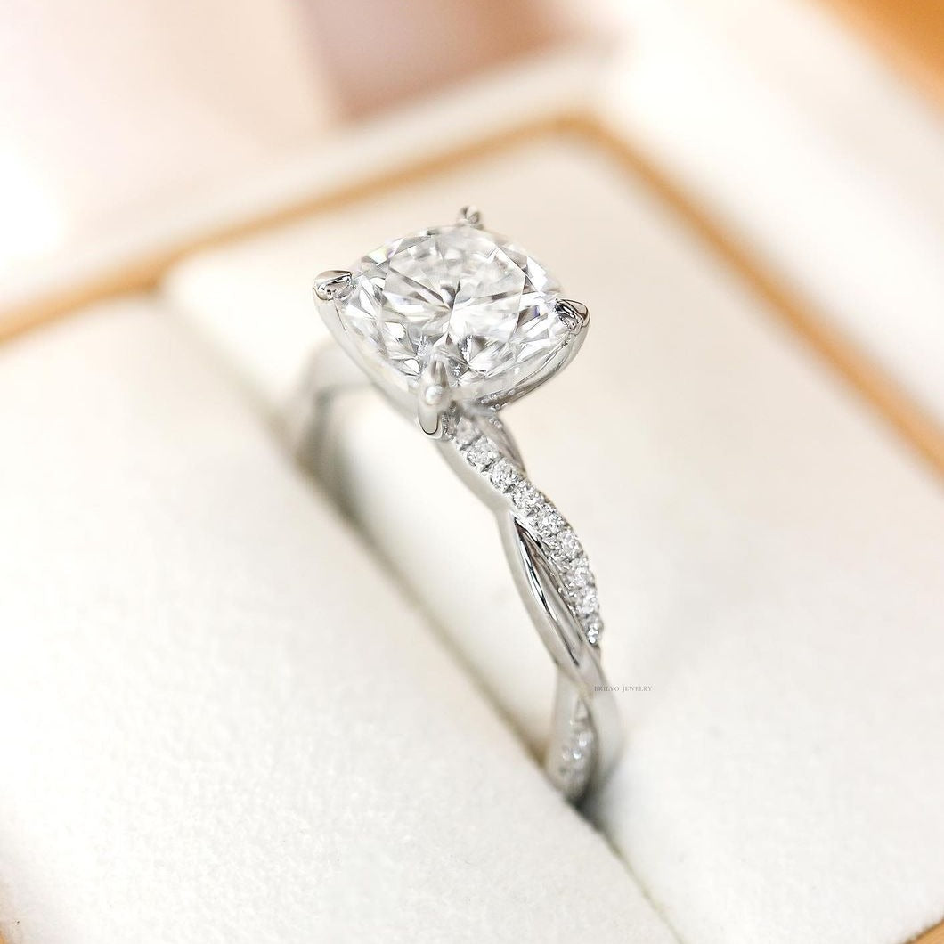 The Ava with a Cushion Cut Brilyo Moissanite