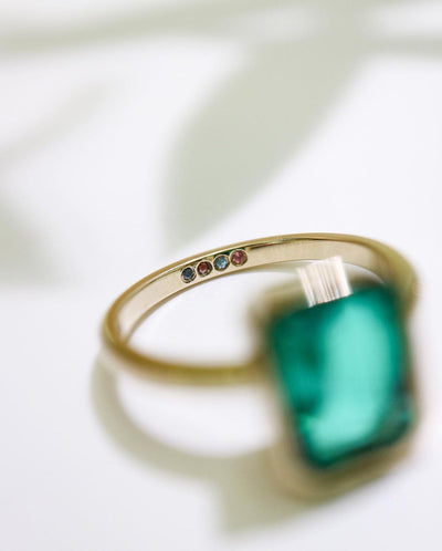 Custom Emerald Jewelry in Bezel Setting