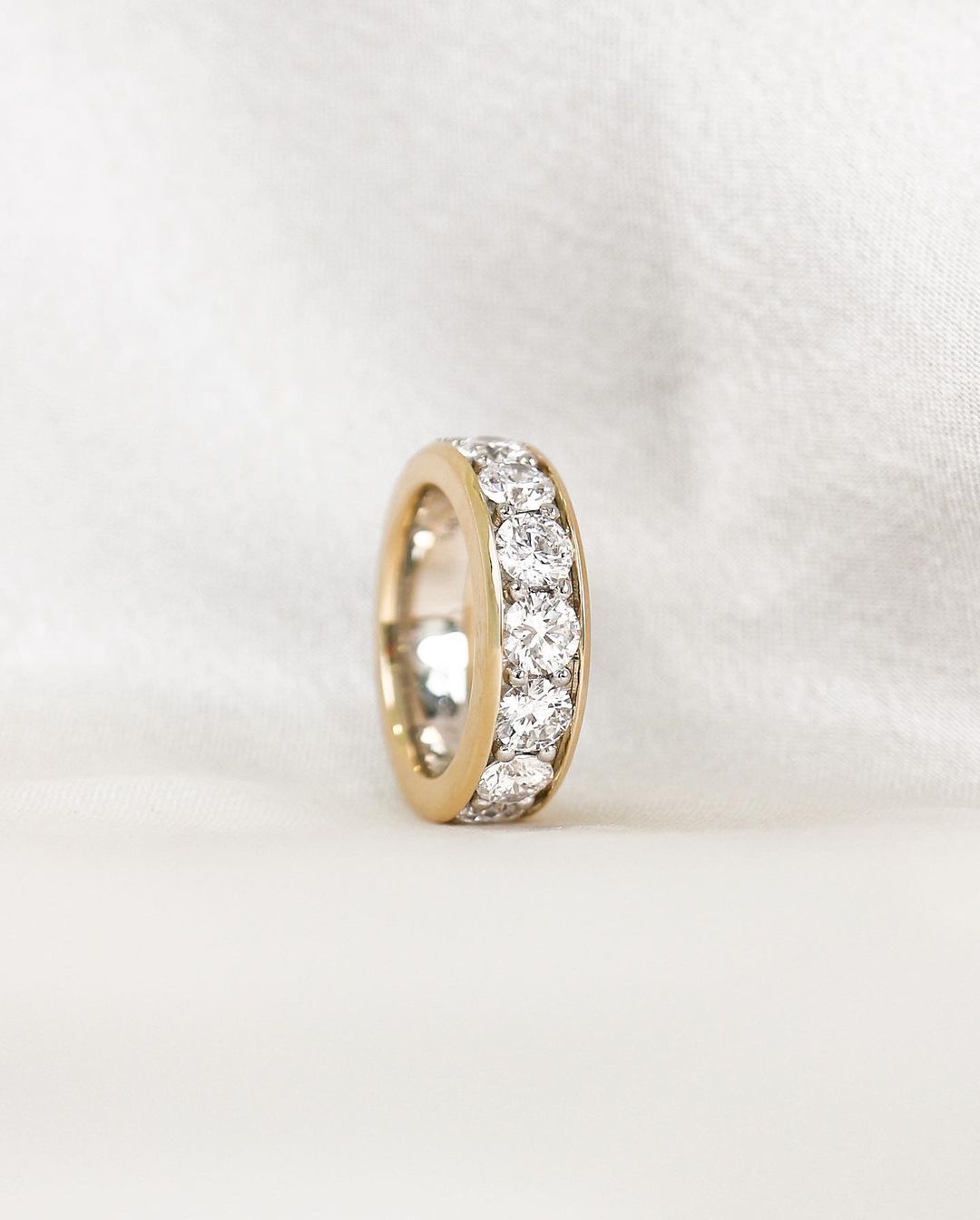 Two-Toned Diamond Wedding Bands
