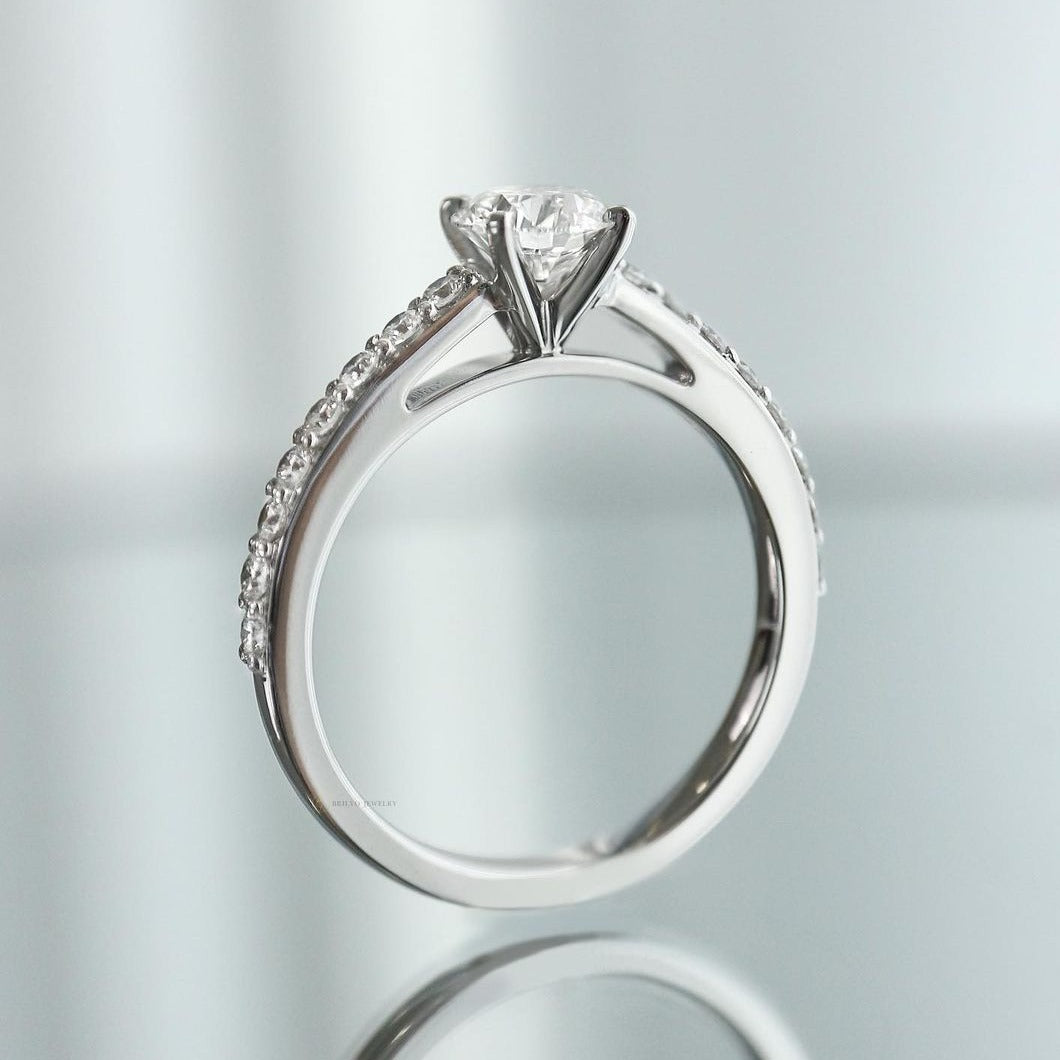 Cathedral with Diamond Pavé Band