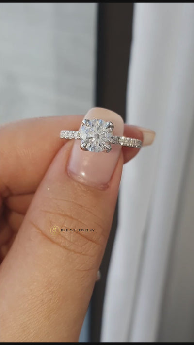 Pavé Band and Petal Prongs