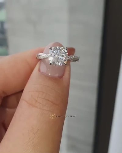 The Ava with a Cushion Cut Brilyo Moissanite