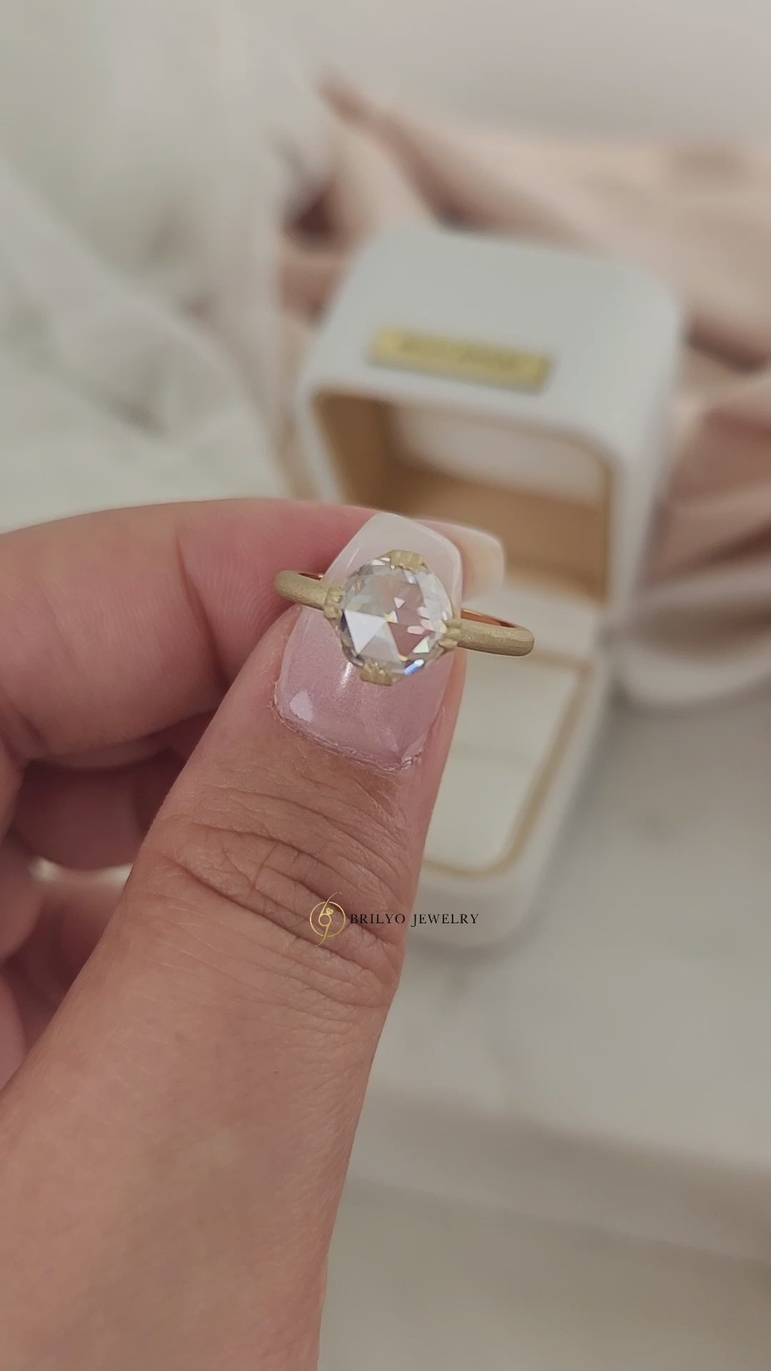 Custom Rose Cut in Brushed Finish Band